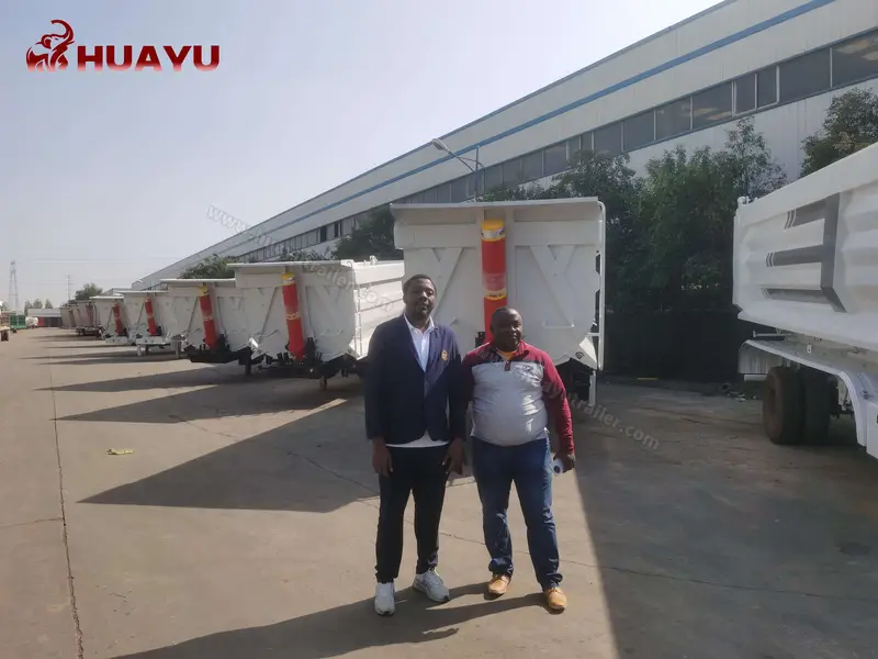Nigerian customers at HUAYU dump trailer facility