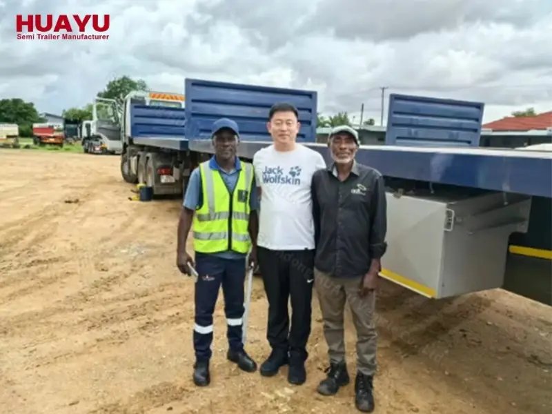Zambian customers at HUAYU semi trailer factory