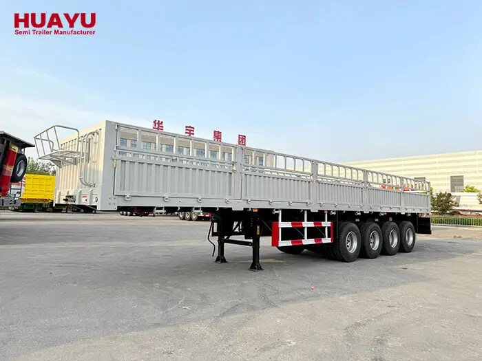4 Axle 80T Livestock Transport Cargo Fence Semi Trailer