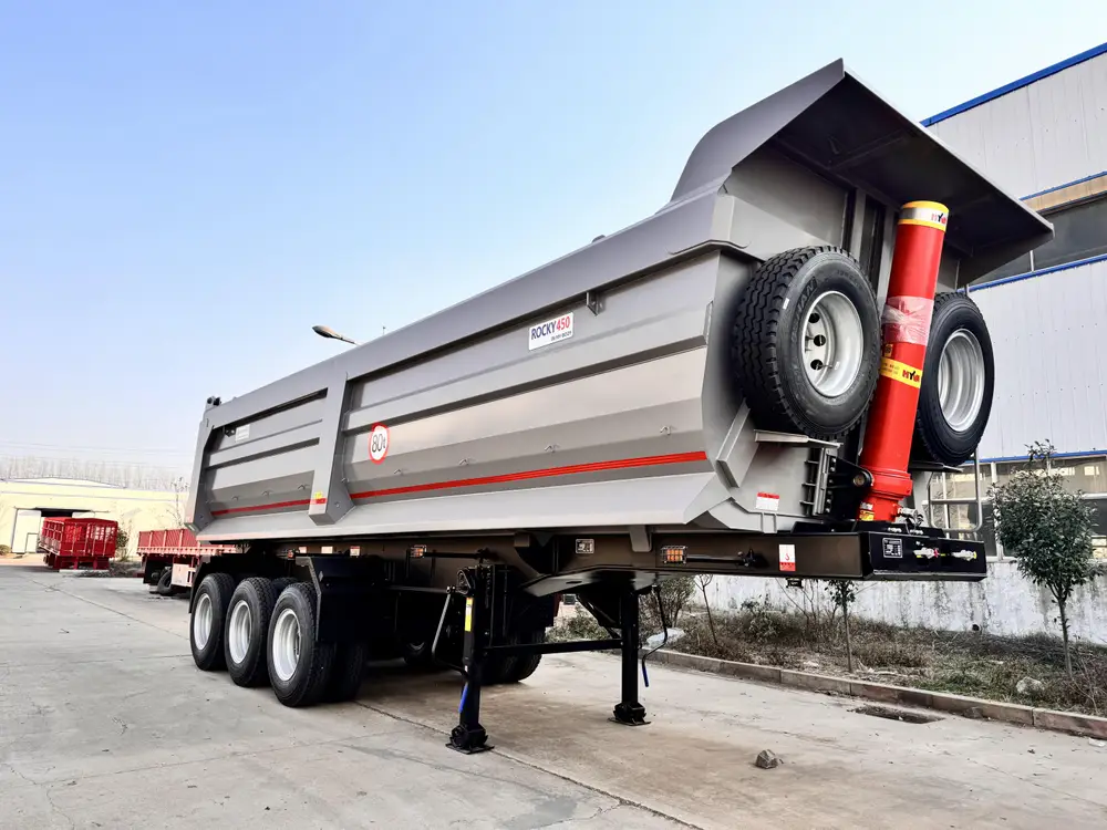 3 Axle U Shape Rock Body End Dump Semi Trailer